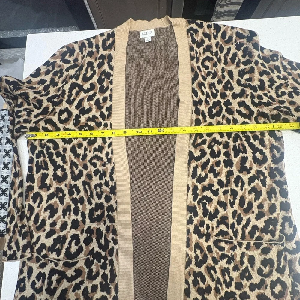 J. Crew Women’s Leopard Print Open Front Cardigan Size M